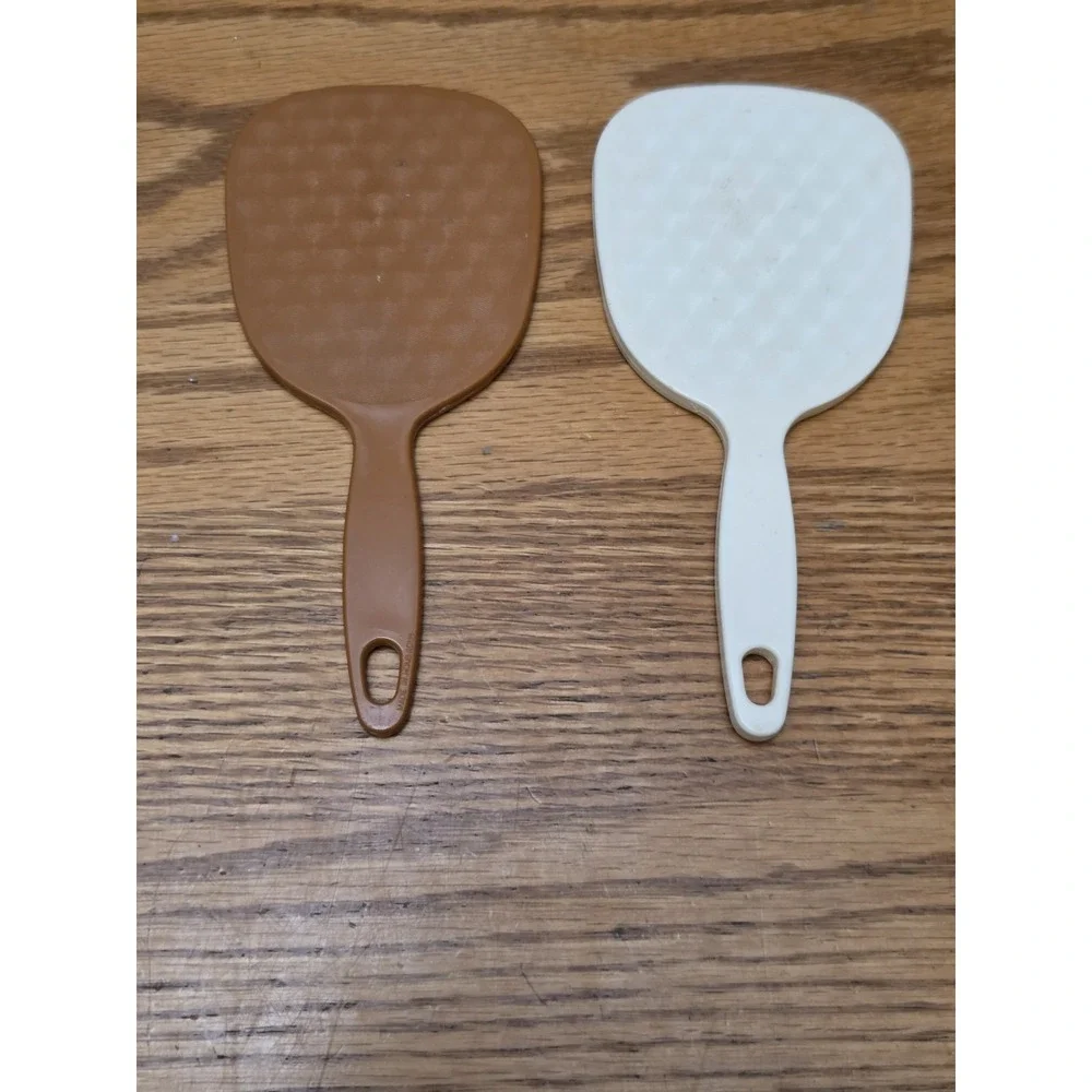 Lot of 2 Vintage Hand Mirror With Handle Plastic 6